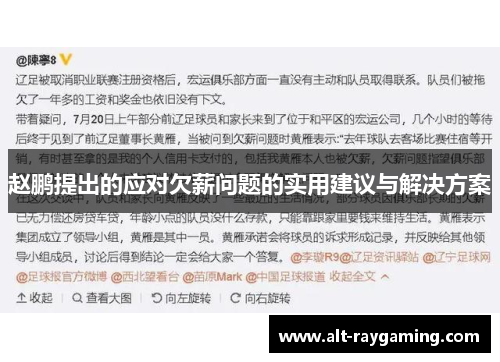 赵鹏提出的应对欠薪问题的实用建议与解决方案